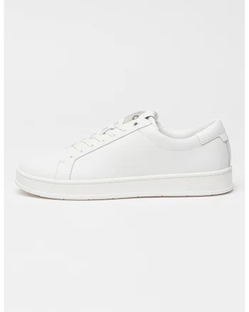 Pantofi sport low-cut din piele, Alb optic