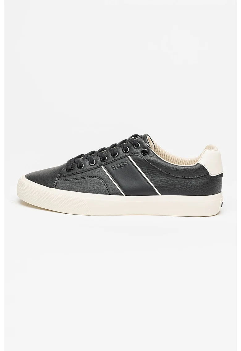 Pantofi sport din piele ecologica Aiden, Alb/Negru