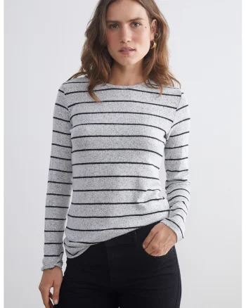 Bluza cu model in dungi, Gri