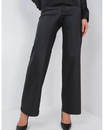 Pantaloni peliculizati cu croiala evazata Thunder, Negru