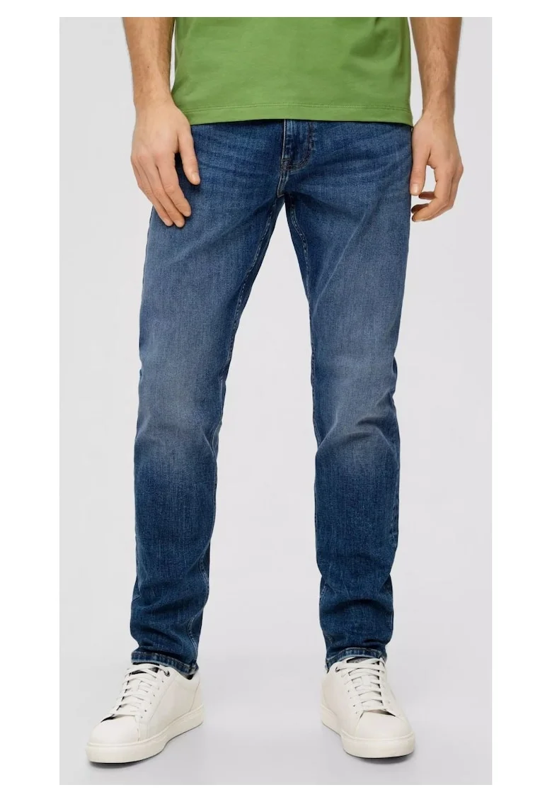Blugi regular fit, cu talie medie Mauro, Albastru inchis