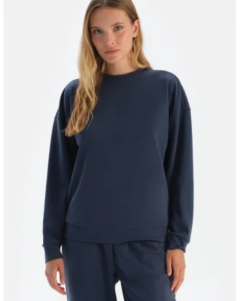 Bluza de trening lejera din amestec de modal, Bleumarin