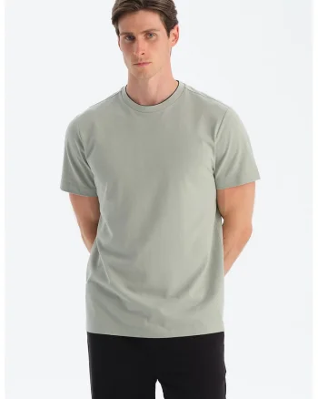 Tricou uni de bumbac, Verde pal