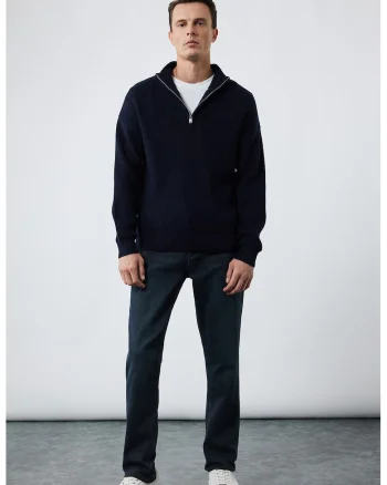 Blugi relaxed fit cu talie medie, Gri inchis
