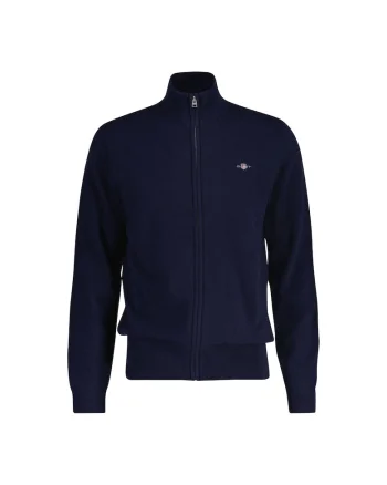 Cardigan din amestec de lana cu fermoar, Albastru
