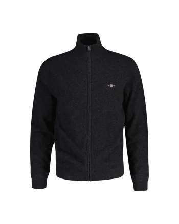 Cardigan din amestec de lana cu fermoar, Gri antracit