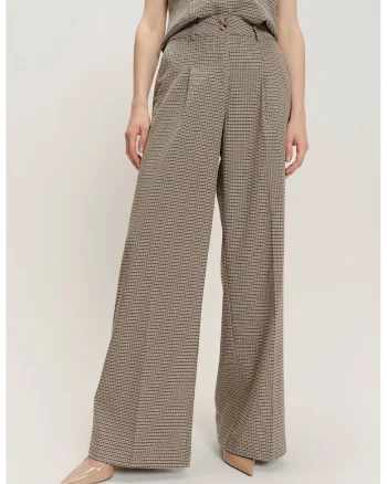 Pantaloni din amestec de modal cu croiala ampla, Negru/Maro/Bej
