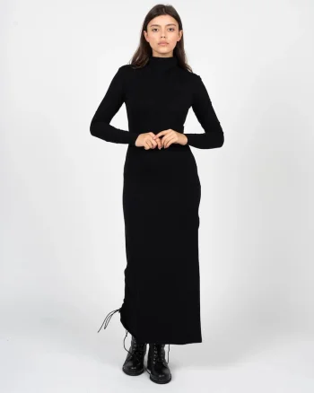 Rochie uni cu slit lateral,