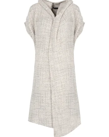 Cardigan asimetric cu gluga,