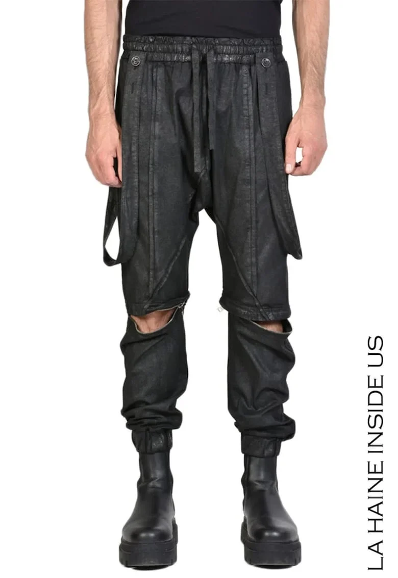 ,Pantaloni drepți cu buzunare laterale LH, Negru