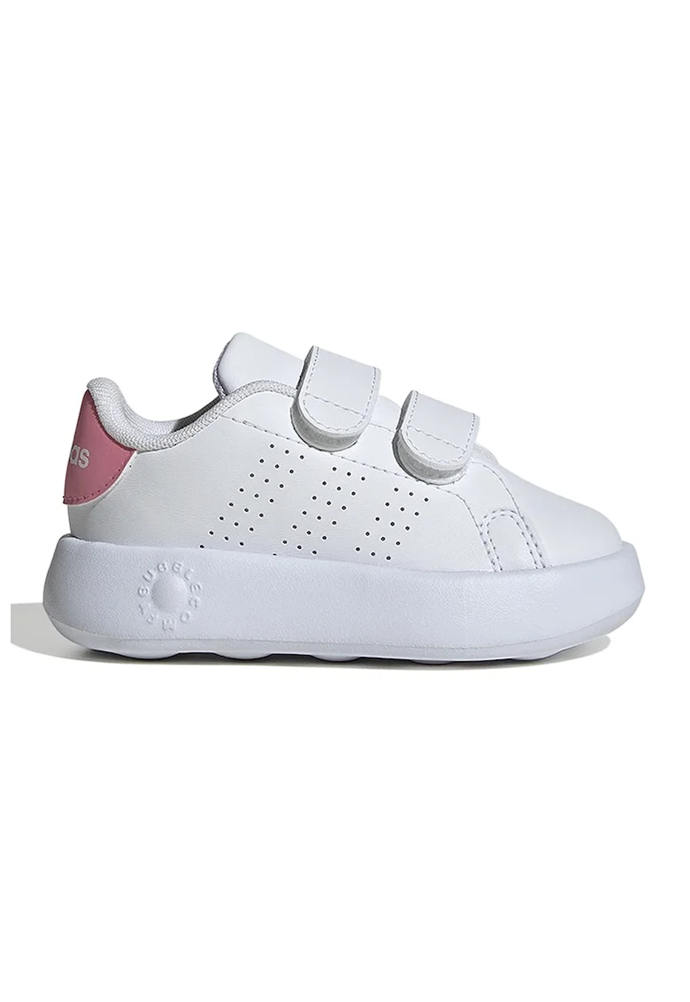 Pantofi sport de piele ecologica cu velcro Advantage, Roz deschis/Alb optic