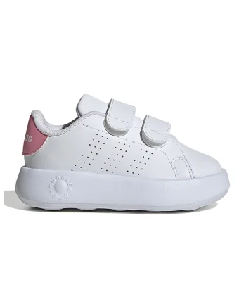 Pantofi sport de piele ecologica cu velcro Advantage, Roz deschis/Alb optic