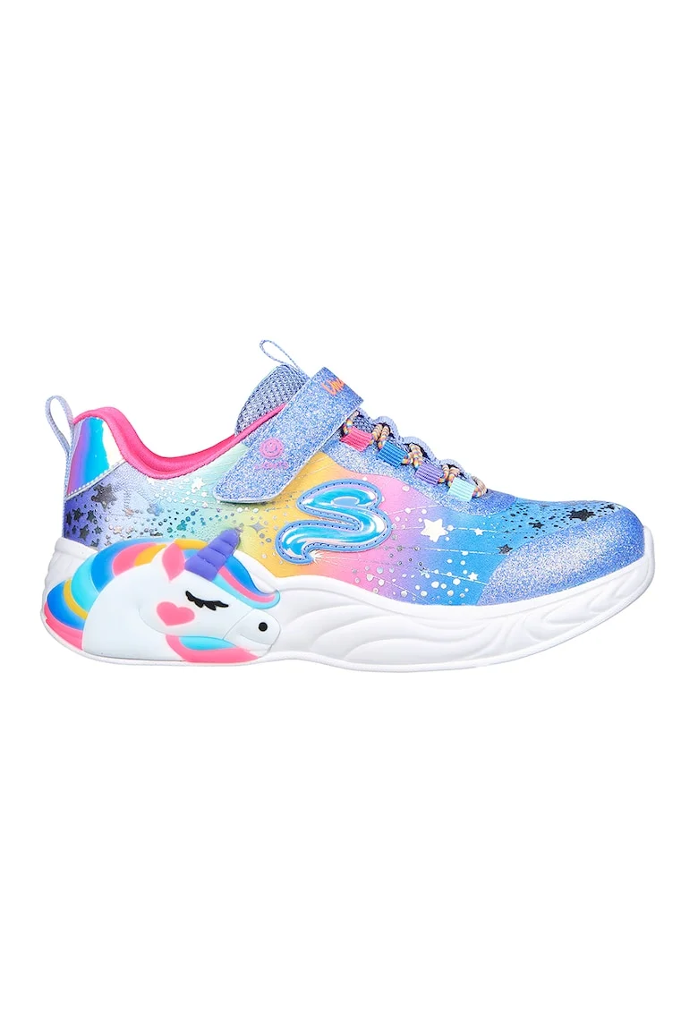 Pantofi sport cu LED-uri Unicorn Dreams, Albastru deschis