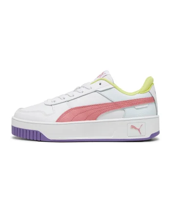 Pantofi sport Carina Street Jr. de piele si piele ecologica, Alb/Coral