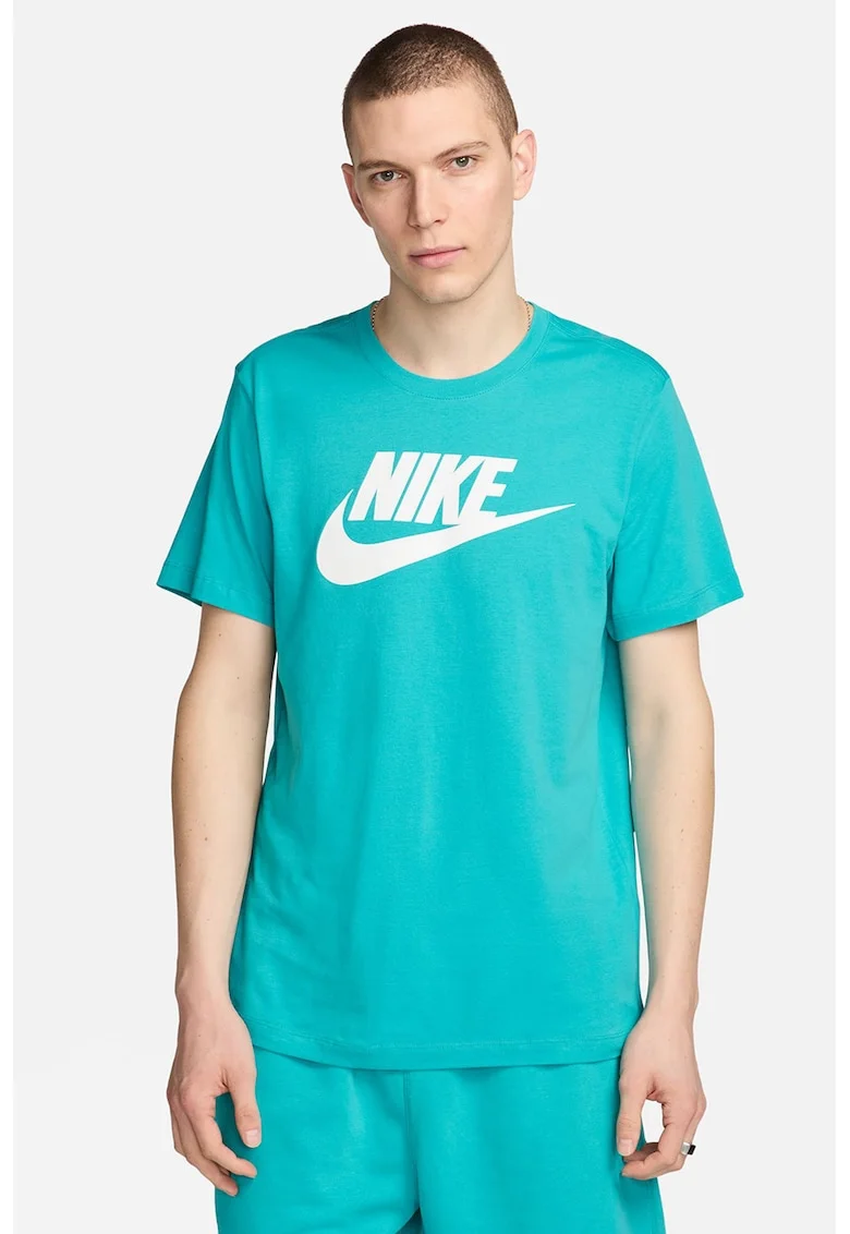 Tricou cu imprimeu logo Icon Futura, Albastru aquamarin