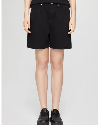 Blugi scurti relaxed fit, Negru