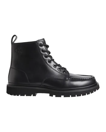 Ghete de piele cu cusaturi evidentiate, Negru