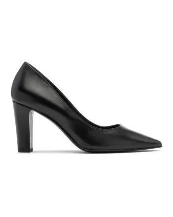 Pantofi de piele cu toc masiv Phoebe, Negru