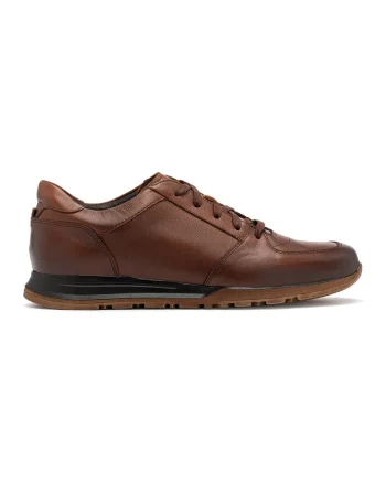Pantofi sport uni de piele, Maro