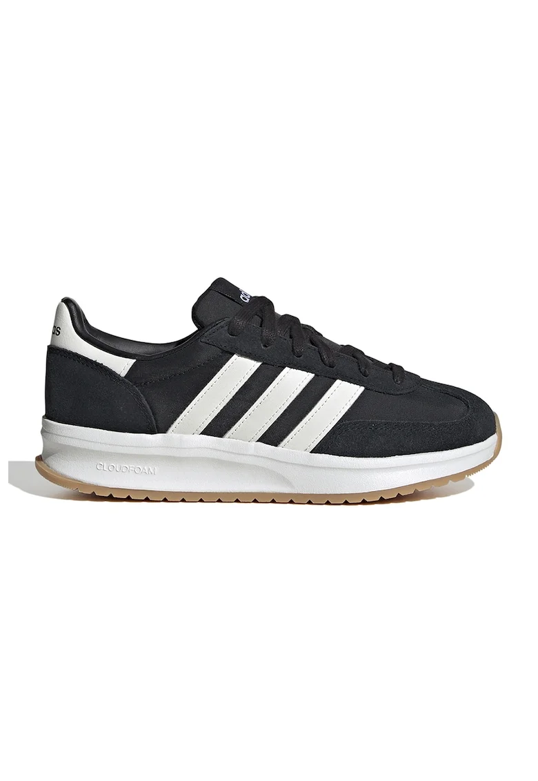 Pantofi sport 70s 2.0 cu piele intoarsa Run, Alb/Negru