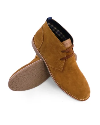 Ghete barbati Chukka  piele naturala intoarsa camel, Maro deschis