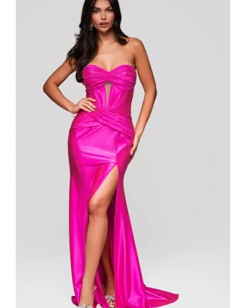 Rochie de seara Maxi  LA-OM-DLR229, Fucsia
