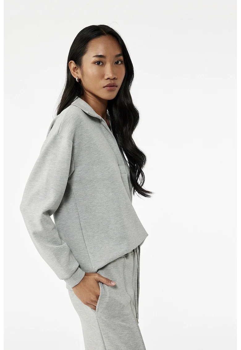 Bluza de trening poo din amestec de modal, Gri deschis melange