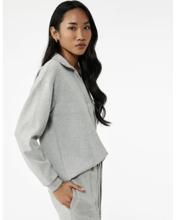 Bluza de trening poo din amestec de modal, Gri deschis melange