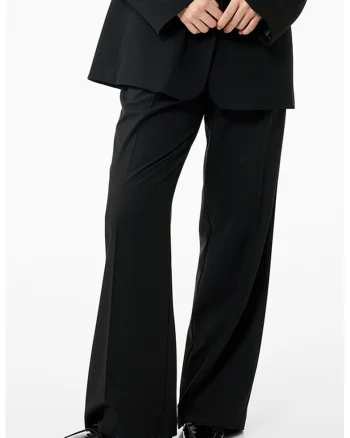 Pantaloni uni cu croiala ampla, Negru