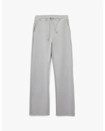 Pantaloni de trening din amestec de modal cu croiala ampla, Gri deschis