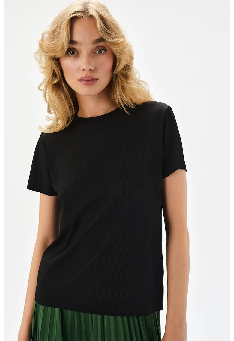 Tricou din bumbac cu maneci scurte, Negru