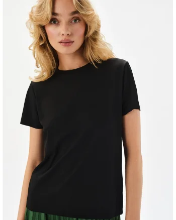 Tricou din bumbac cu maneci scurte, Negru