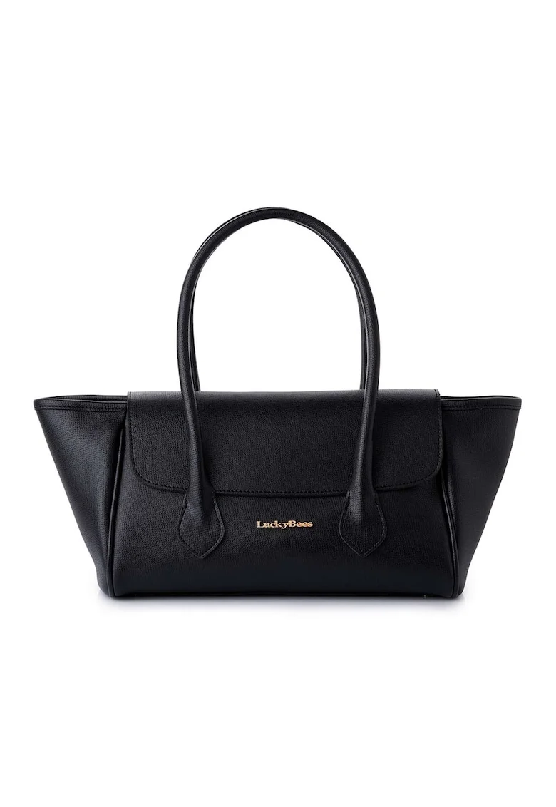 Geanta shopper din piele ecologica, Negru, 16 x 45 x 16 cm
