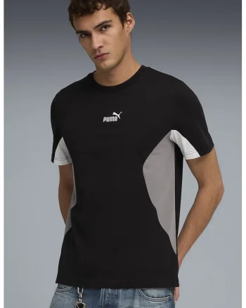 Tricou cu logo ESS BLOCK, Alb, Negru, Maro taupe deschis,