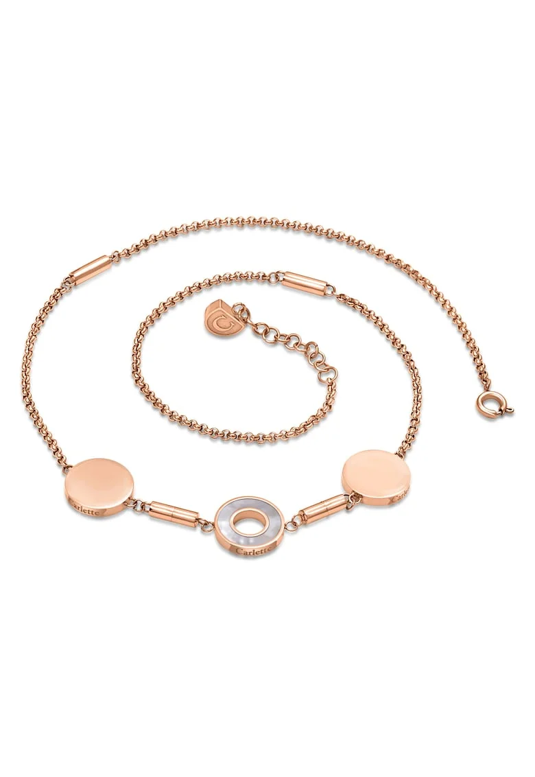 Colier personalizabil, din otel inoxidabil hipoalergenic, placat cu aur 14k Le Collier