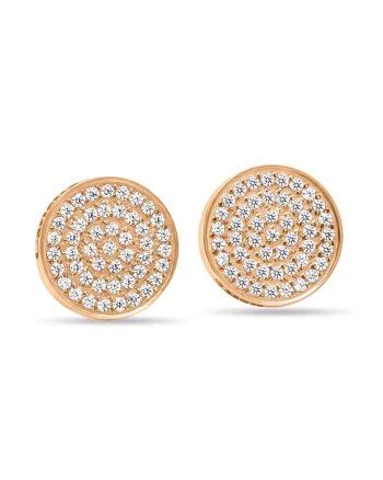 Cercei din otel inoxidabil hipoalergenic decorati cu pietre zirconia, placati cu aur 14k Irresistible
