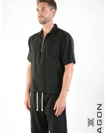 Tricou polo cu fermoar 2BM106X, Negru