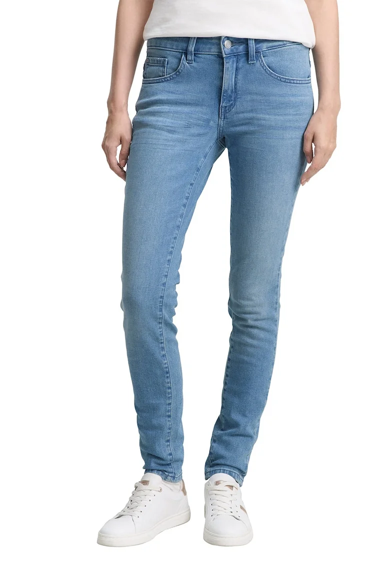 Blugi skinny cu talie medie, Albastru deschis
