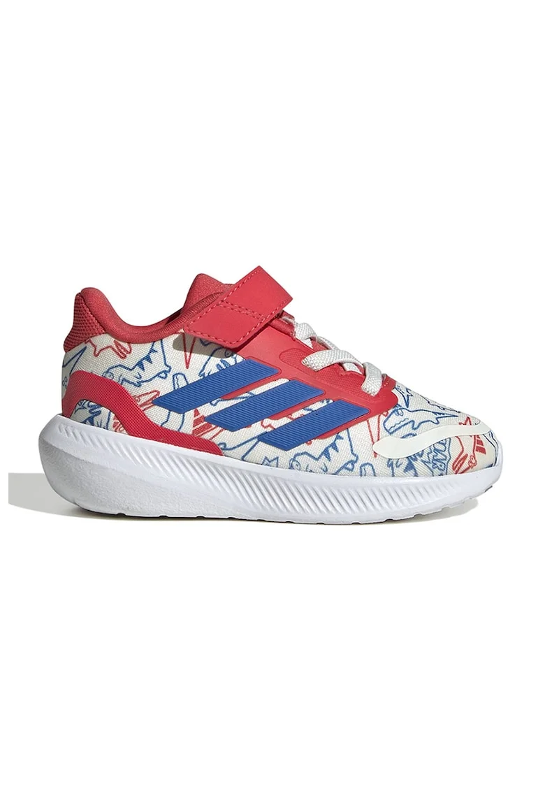 Pantofi sport cu imprimeu si garnituri de material sintetic Runfalcon, Rosu/Albastru royal/Alb murdar
