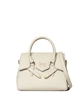 SECRET PON PON., Geanta tote din piele ecologica, Crem