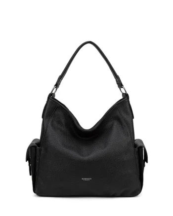 Geanta hobo din piele ecologica Eloria Ultra, Negru