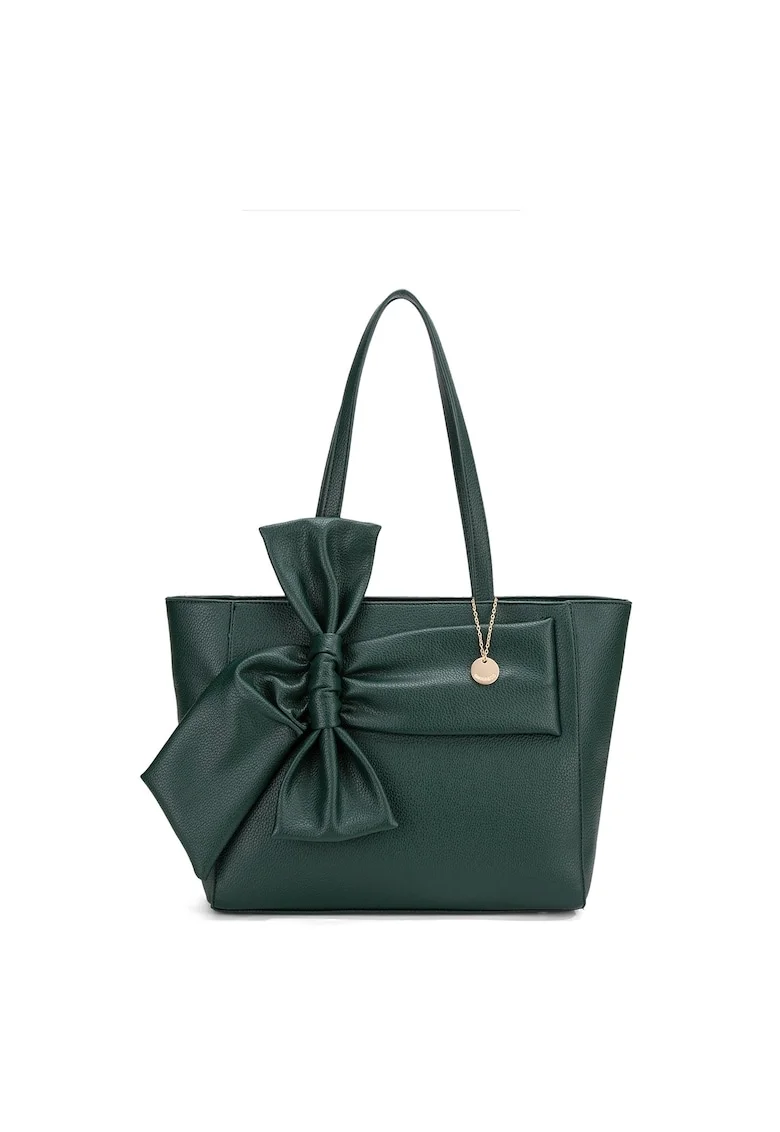 Geanta shopper cu fermoar Velvetine Elite, Verde