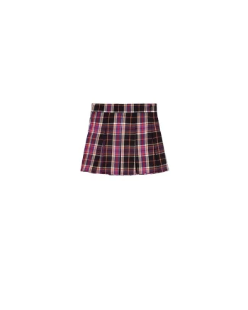 Fusta fetite,  carouri, pliuri, multicolor, poliester,