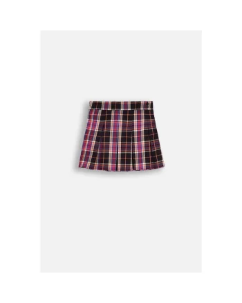 Fusta plisata  model in carouri, multicolor, poliester, pentru fete