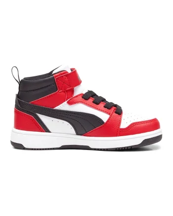 Pantofi sport mid-cut cu velcro Rebound V6, Rosu/Alb/Negru