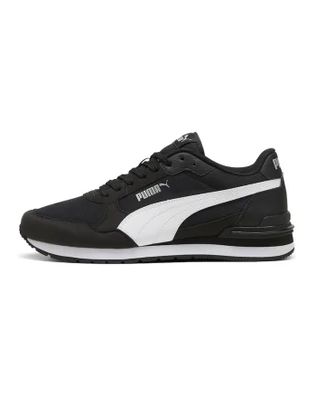 Pantofi sport ST Runner v4 de plasa cu garnituri de piele ecologica, Alb/Negru