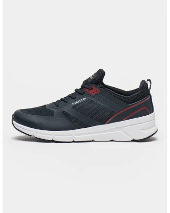 Pantofi sport de piele ecologica cu insertii de plasa, Albastru ultramarin
