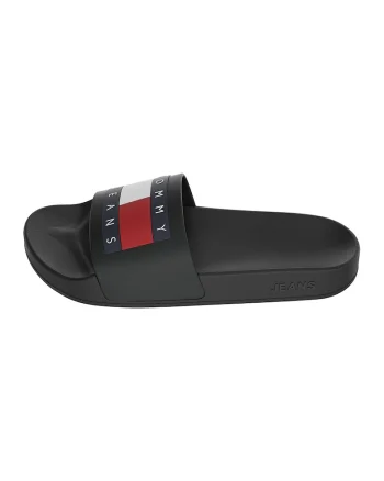 Papuci cu aplicatie logo, Rosu/Alb/Negru