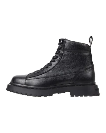 Ghete de piele cu varf rotunjit, Negru