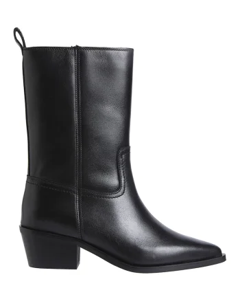 Cizme western de piele, Negru